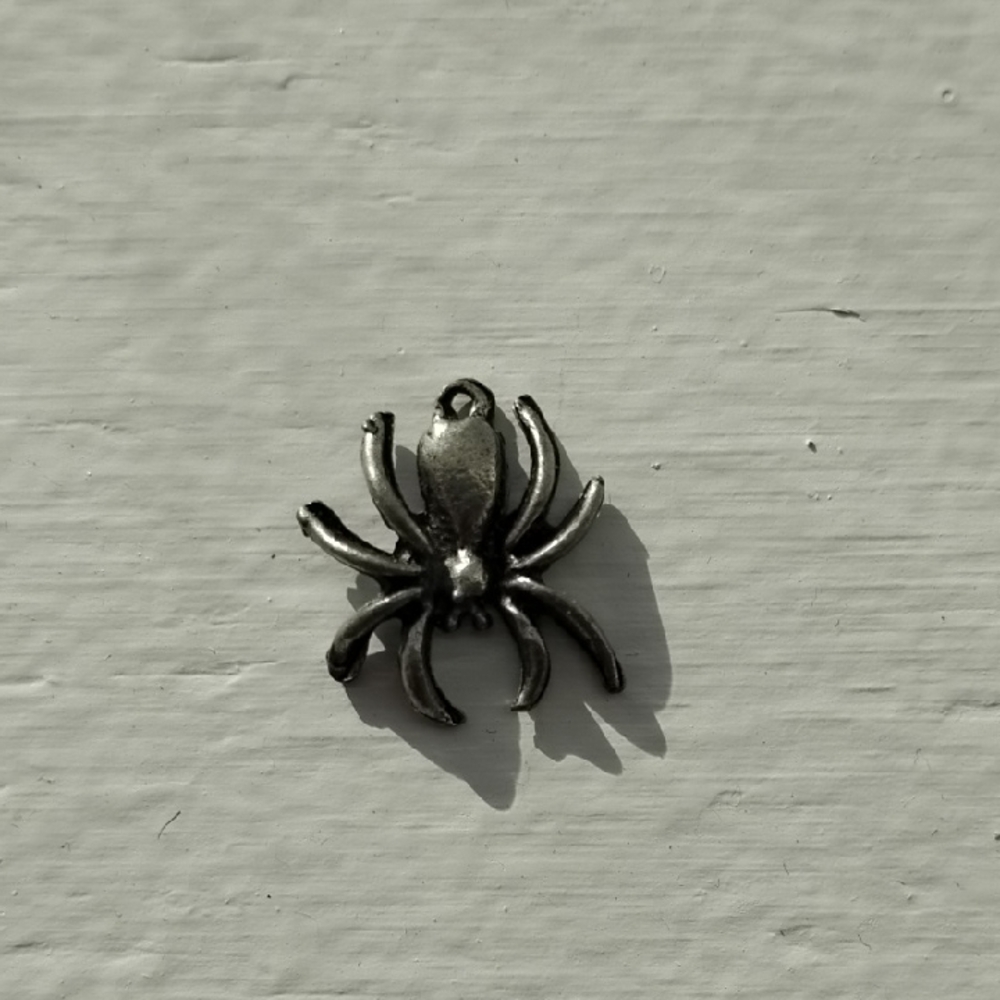Silver Spider Pendant Charm